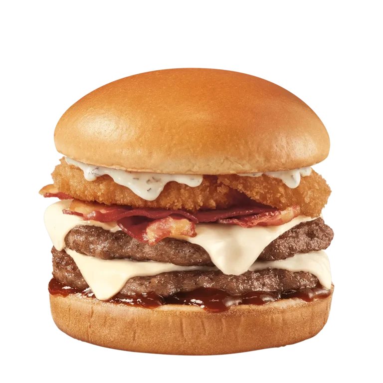 sandwich with bacon, lettuce, tomato, cheese, and chicken filet on a bun