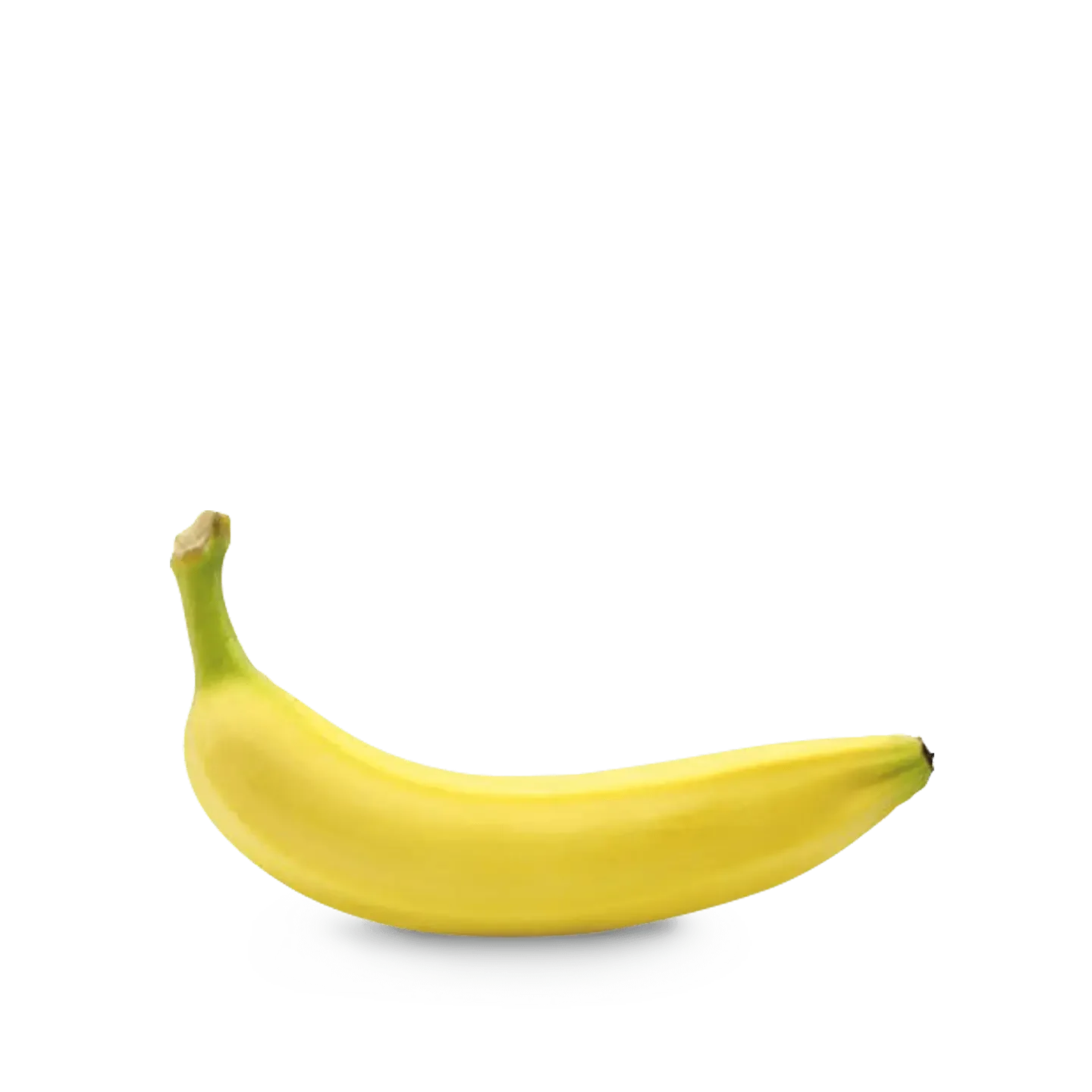 Single yellow ripe banana on a white background