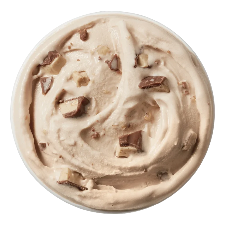 single Heath Blizzard treat in clear cup with crushed toffee bits