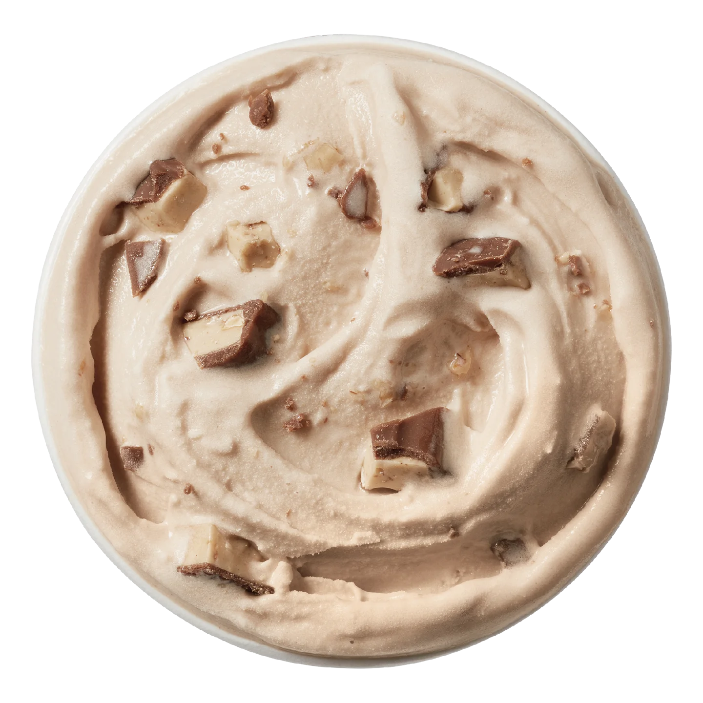 single Heath Blizzard treat in clear cup with crushed toffee bits