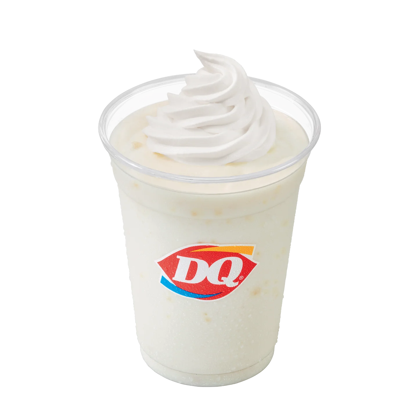 Single maple cookie shake with whipped topping in a clear cup