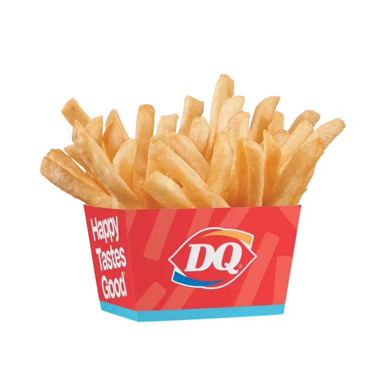 Two servings of regular crispy fries in paper containers