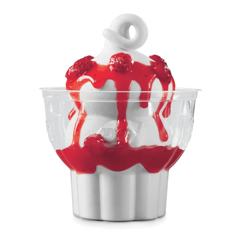 Two small sundaes with chocolate and caramel toppings